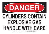 image of Brady B-555 Aluminum Rectangle White Flammable Material Sign - 10 in Width x 7 in Height - 126186