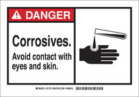 image of Brady B-401 Polystyrene Rectangle White Chemical Warning Sign - 10 in Width x 7 in Height - 21723