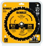 image of Dewalt Circular Saw Blade DWA181424 - 8 1/4 in Diameter - Tungsten Carbide