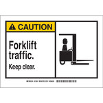 image of Brady B-401 Polystyrene Rectangle Yellow Truck & Forklift Warehouse Traffic Sign - 10 in Width x 7 in Height - 21801