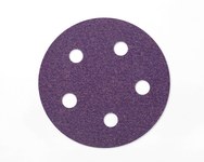 image of 3M Hookit Cubitron II 775L Coated Ceramic Aluminum Oxide Purple Hook & Loop Disc - Film Backing - C Weight - 180 Grit - Very Fine - 5 in Diameter - 87042