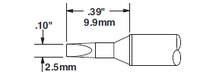 Metcal Smartheat Soldering Cartridge - Chisel Tip - 0.39 in Tip Length - 0.1 in Tip Width - STTC-036
