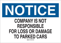 image of Brady B-120 Fiberglass Reinforced Polyester Rectangle White Parking Security Sign - 14 in Width x 10 in Height - 69050