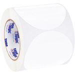 image of Tape Logic DL615E Blank Circle Inventory Labels - Paper - White - 10449