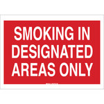 image of Brady B-555 Aluminum Rectangle Red Smoking Area Sign - 14 in Width x 10 in Height - 122342