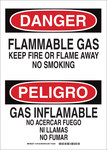 image of Brady B-555 Aluminum Rectangle White Flammable Material Sign - 7 in Width x 10 in Height - Language English / Spanish - 124121