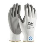 image of PIP G-Tek 3GX 19-D330 Gray/White Medium Cut-Resistant Gloves - ANSI A4 Cut Resistance - Polyurethane Palm & Fingertips Coating - 10.5 in Length - 19-D330/M
