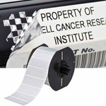 image of Brady B30-17-438 Die-Cut Printer Label Roll - 2 in x 1 in - Polyester - Silver - B-438 - 21160
