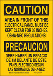 image of Brady B-555 Aluminum Rectangle Yellow Electrical Safety Sign - 7 in Width x 10 in Height - Language English / Spanish - 125337