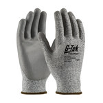 image of PIP G-Tek PolyKor 16-150 Salt & Pepper 2X-Small PolyKor Cut-Resistant Gloves - ANSI A2 Cut Resistance - Polyurethane Palm & Fingers Coating - 16-150/XXS