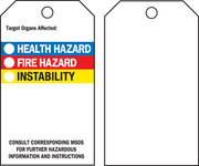 image of Brady 76238 Black / Blue / Red / Yellow on White Polyester Chemical Hazard Tag - 3 in Width - 5 3/4 in Height - B-851