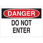 image of Brady B-302 Polyester Rectangle White Restricted Area Sign - 10 in Width x 7 in Height - Laminated - 84571