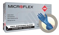 image of Microflex High Five V29 Blue Large Powder Free Disposable Gloves - Industrial Grade - Smooth Finish - V293