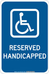 image of Brady B-555 Aluminum Rectangle Blue Disabled Parking & Building Access Sign - 12 in Width x 18 in Height - 127452