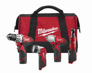 image of Milwaukee M12 Lithium-Ion (Li-ion) 2-Tool Combo Drill Kit - 4 Orbit - 2493-24