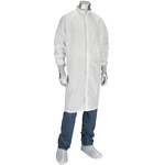 image of PIP Uniform Technology CFRZC-16WH-5PK White Large 99% polyester, 1% carbon Reusable Frock - 616314-346958