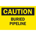 image of Brady B-120 Fiberglass Reinforced Polyester Rectangle Yellow Buried Gas Line Sign - 14 in Width x 10 in Height - 69775