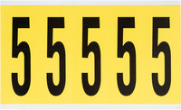 image of Brady 3460-5 Number Label - Black on Yellow - 1 3/4 in x 5 in - B-498 - 34605