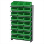 image of Akro-Mils APRS Fixed Rack - Gray - 8 Shelves - APRS010G GREEN