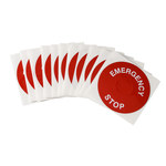 image of Brady THTEP-197-593RD Die-Cut Printer Label Roll - Polyester - White on Red - B-593 - 89659
