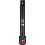 image of Milwaukee SHOCKWAVE Impact Duty Socket Extension 49-66-6707 - 1/2 in Male Square - 6 in Length - Chrome Molybdenum Steel - Black Finish - 58245