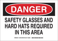 image of Brady B-555 Aluminum Rectangle White PPE Sign - 10 in Width x 7 in Height - 128784