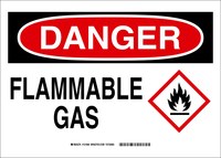 image of Brady B-555 Aluminum Rectangle White Flammable Material Sign - 10 in Width x 7 in Height - 131795