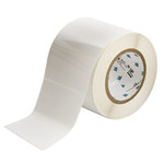 image of Brady THT-55-423-1 Die-Cut Printer Label Roll - 4 in x 2 in - Polyester - White - B-423 - 30245