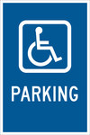 image of Brady B-120 Fiberglass Reinforced Polyester Rectangle Blue Disabled Parking & Building Access Sign - 12 in Width x 18 in Height - 91336