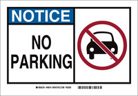 image of Brady B-555 Aluminum Rectangle White Parking Restriction, Permission & Information Sign - 46619
