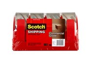 image of 3M Scotch 3750-4RD Clear Box Sealing Kit - 48 mm Width x 50 m Length - 3.1 mil Thick - 31899