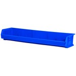 image of Akro-Mils Akrobin 80 lb Blue Industrial Grade Polymer Hanging / Stacking Storage Bin - 8 5/8 in Length - 33 in Width - 5 in Height - 1 Compartments - 30320 BLUE