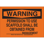 image of Brady B-555 Aluminum Rectangle Orange Construction Site Sign - 10 in Width x 7 in Height - 126924