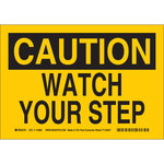 image of Brady B-563 High Density Polypropylene Rectangle Yellow Fall Prevention Sign - 10 in Width x 7 in Height - 116228