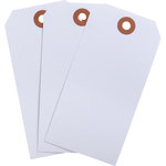 image of Brady 102164 White Rectangle Cardstock Blank Tag - 2 3/8 in 2 3/8 in Width - 4 3/4 in Height - 01388
