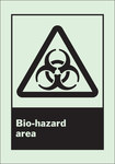 image of Brady Bradyglo B-347 Polyester / Polystyrene Rectangle Biohazard Sign - 7 in Width x 10 in Height - Glow in the Dark - 90704