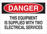 image of Brady B-302 Polyester Rectangle White Equipment Safety Sign - 10 in Width x 7 in Height - Laminated - 88183
