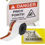 image of Brady B30-25-595-ANSIDA Die-Cut Printer Label Roll - 6 in x 4 in - Vinyl - Black / Red on White - B-595 - 19119