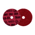 image of 3M Scotch-Brite PN-DH Precision Shaped Ceramic Red Precision Surface Conditioning Hook & Loop Disc - Medium - 4 in Diameter - 5/8 in Center Hole - 89229