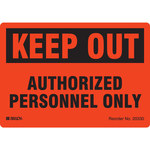 image of Brady 20330LS Keep Out Label, 5 in x 3.5 in - Polyester - B-485 - 94594