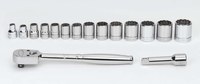 image of Williams JHWMSB-16F 12 Point Shallow Socket Set - 3/8 in Drive - Shallow Length - 32319