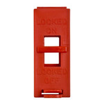 image of Brady Red Polypropylene Wall Switch Lockout 65392 - 1.42 in Width - 4.6 in Height - 754476-65392