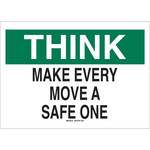 image of Brady B-120 Fiberglass Reinforced Polyester Rectangle White Safety Awareness Sign - 10 in Width x 7 in Height - 73464