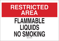 image of Brady B-401 Polystyrene Rectangle White Flammable Material Sign - 10 in Width x 7 in Height - 22179