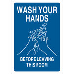 image of Brady B-555 Aluminum Rectangle White Personal Hygiene Sign - 7 in Width x 10 in Height - 47652