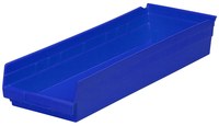 image of Akro-Mils 346 cu in Blue Industrial Grade Polymer Shelf Storage Bin - 23 5/8 in Length - 8 3/8 in Width - 4 in Height - 1 Compartments - 30184 BLUE