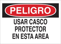 image of Brady B-120 Fiberglass Reinforced Polyester Rectangle White PPE Sign - 10 in Width x 14 in Height - Language Spanish - 39803