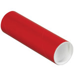 image of Red Mailing Tubes with Caps - 2 in x 6 in - 4008