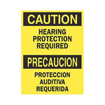image of Brady B-401 Polystyrene Rectangle Yellow PPE Sign - 10 in Width x 14 in Height - Language English / Spanish - 39086
