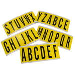 image of Brady 3450-LTR KIT Letters Label Kit - Black on Yellow - 1 1/2 in x 3 1/2 in - 34551